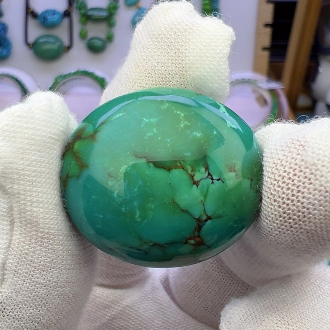 菜籽绿网花扁珠24.7mm兰