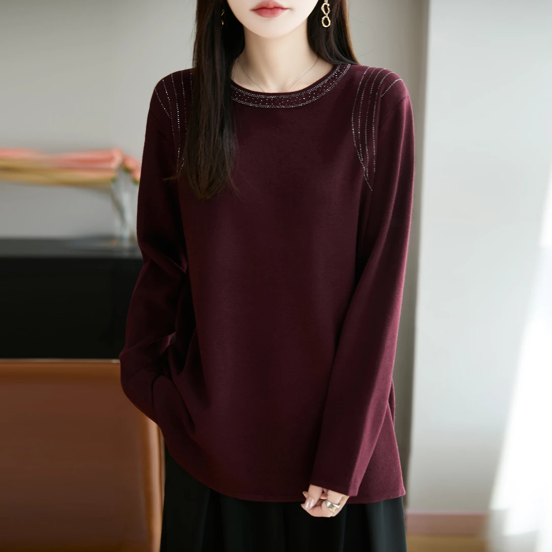 高端大码女装胖mm秋冬女士毛衣中长款高级感遮肚子内搭针织打底衫