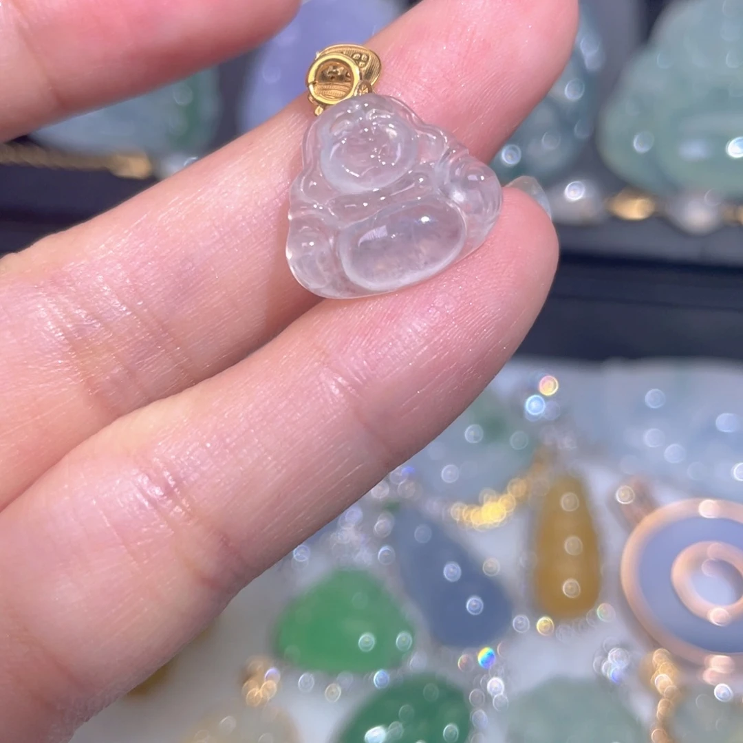 颈饰18K金镶嵌翡翠翡翠