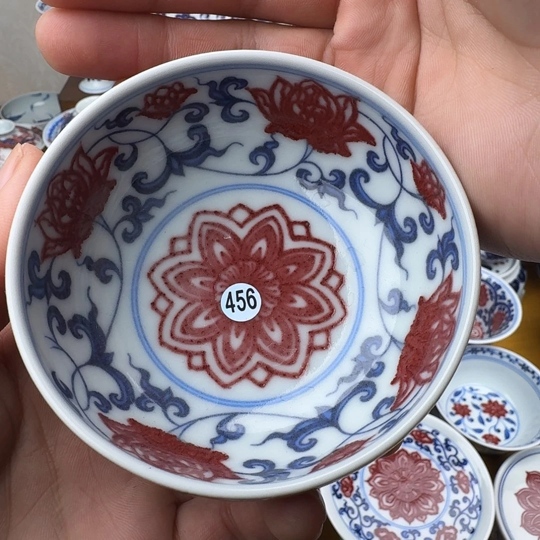 微瑕釉里红普洱杯