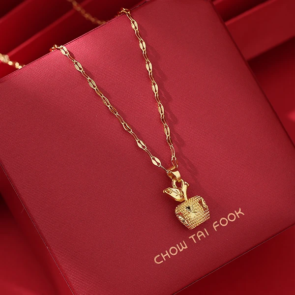 新款时尚小众设计气质复古轻奢小苹果项链新A6