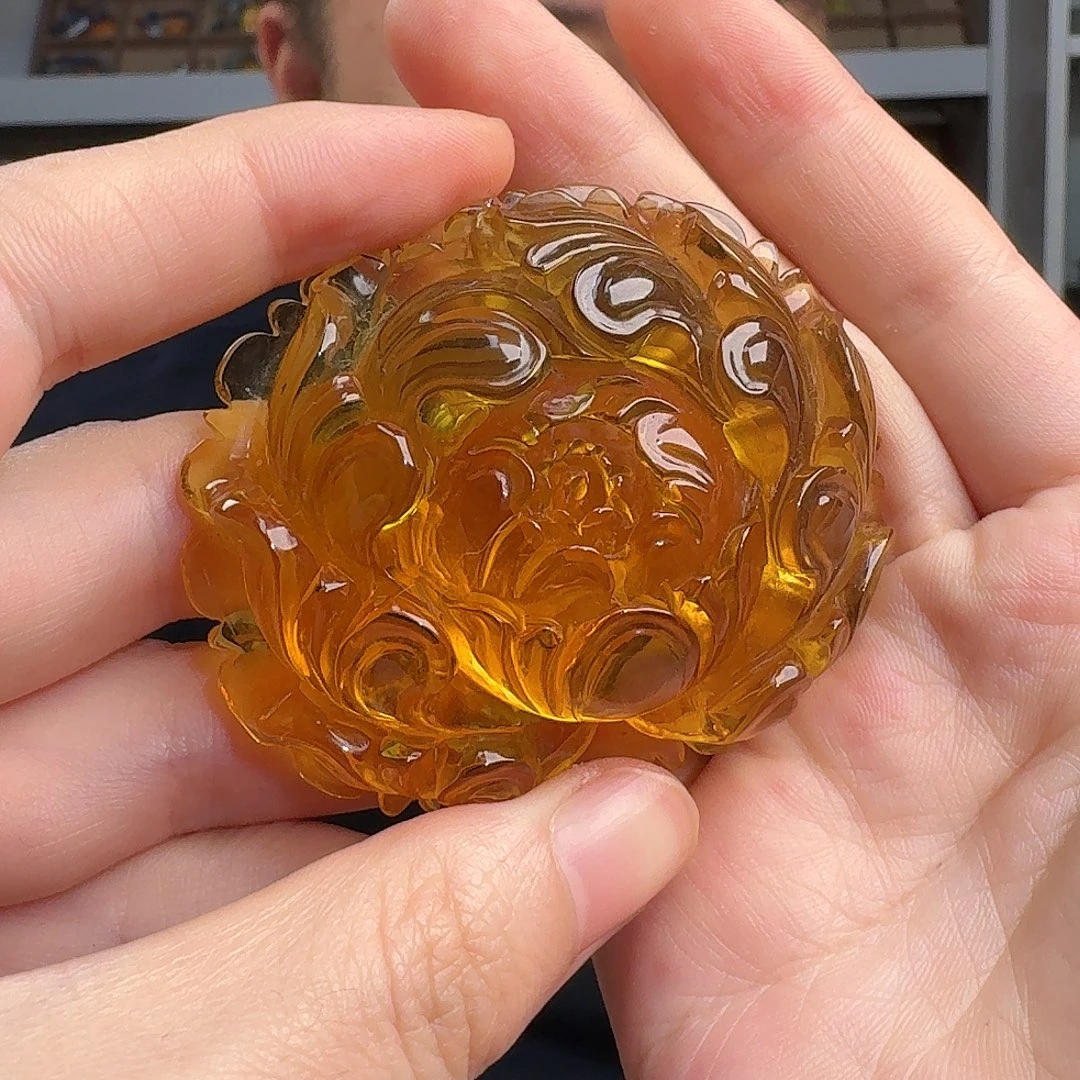 琥珀颈饰未镶嵌tx722牡丹花