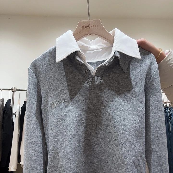 袖口领口衬衣面料设计 小花边假两件衫