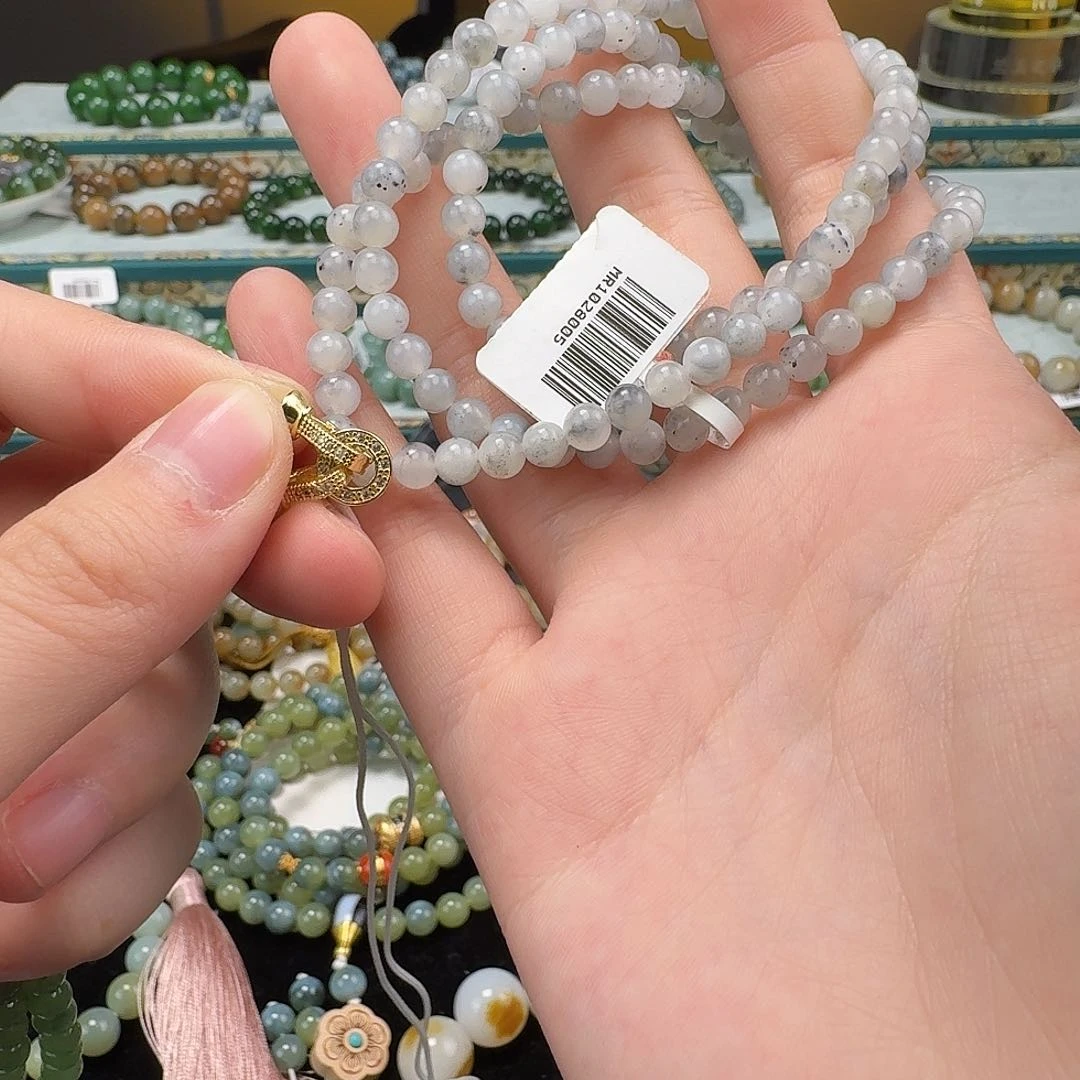 和田玉手串加扣头未镶嵌哎**嘿