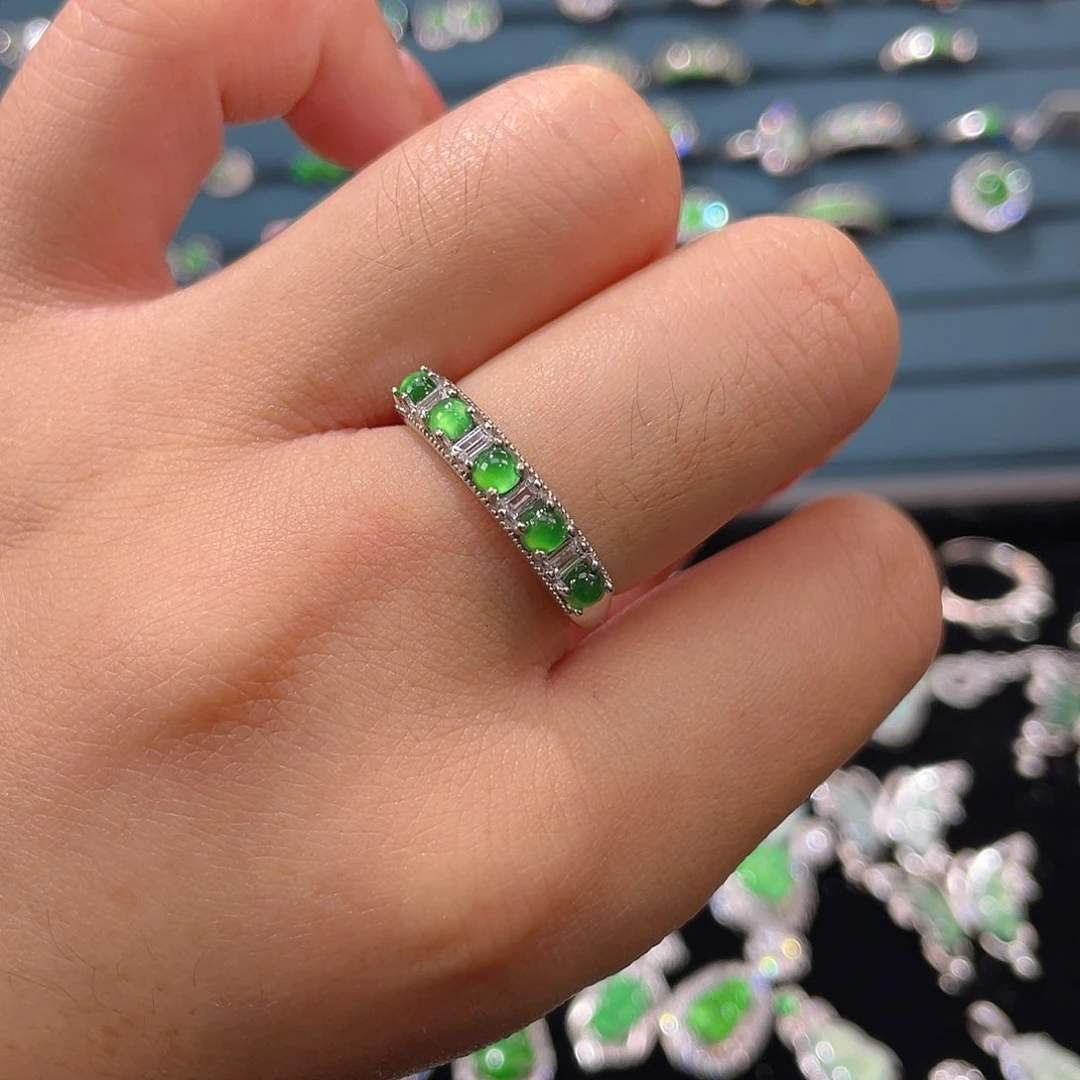 银S925镶嵌戒指翡翠