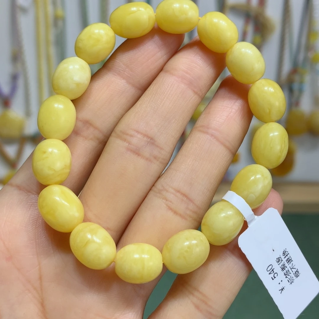 蜜蜡手链未镶嵌冬*9.5mm尺寸