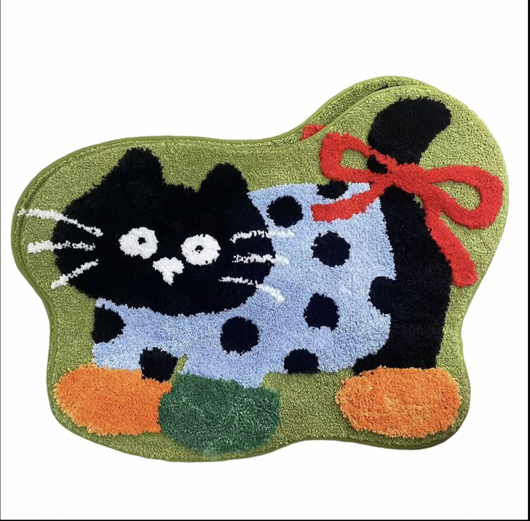 【同款低价】蝴蝶结猫咪门垫浴室地垫吸水防滑脚垫家用卫生间