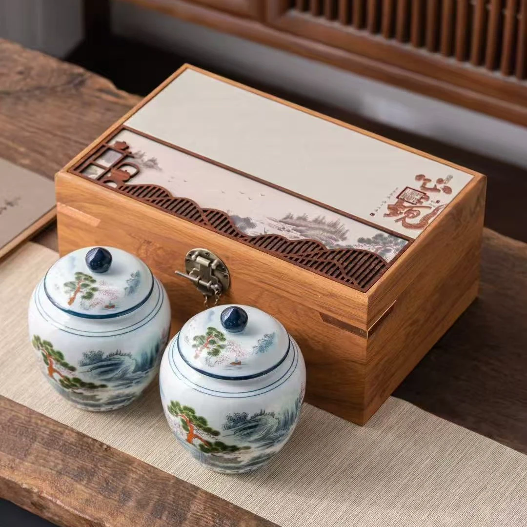 【心境】正山小种红茶双陶瓷茶叶礼盒500克