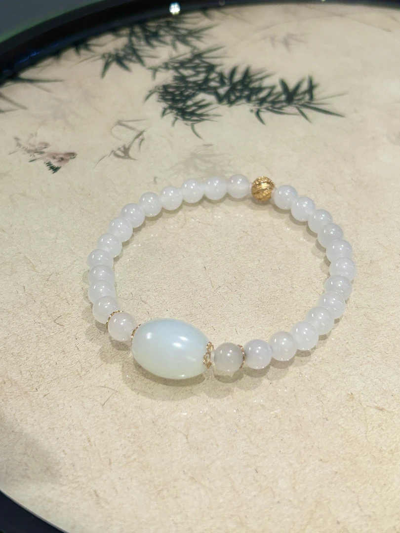 18K金 和田玉珠串手链 205640