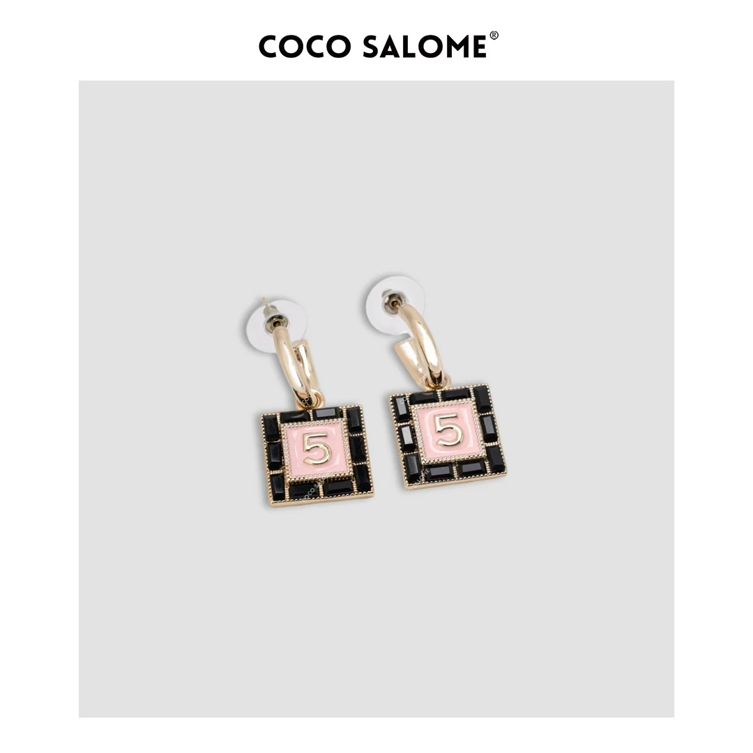 铜合金耳饰 COCO SALOME新款多巴胺轻奢耳环女款百搭简约B079