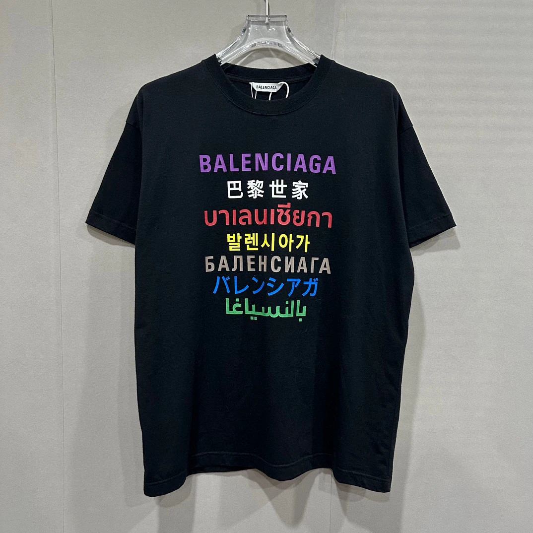 全新未使用 Balenciaga/巴黎世家 七国语言短袖 S码 D19729