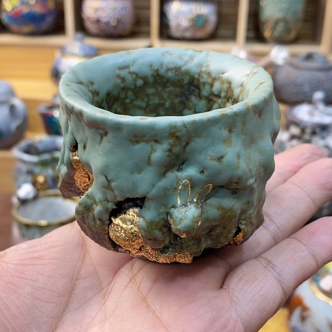 粗陶志野柴烧茶器