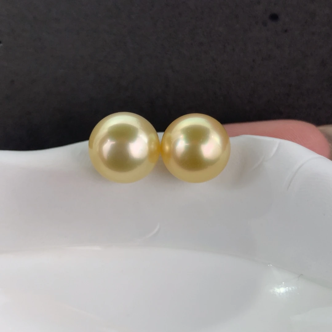 未镶嵌裸珠定制海水珍珠南洋金珠炫彩10-11mm