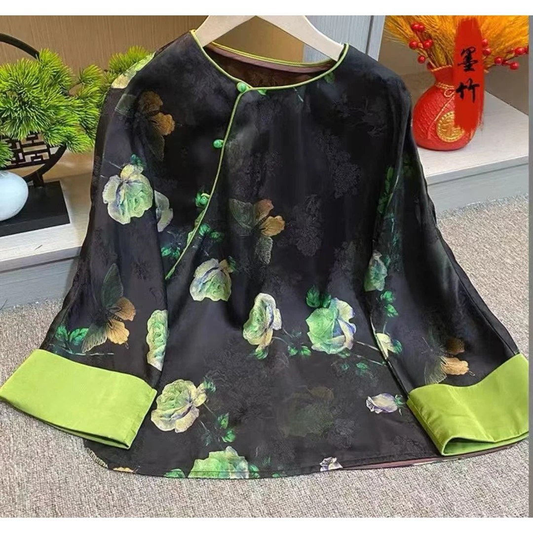 【693】2025新款新中式女装中国风上衣长袖衬衫秋款小衫