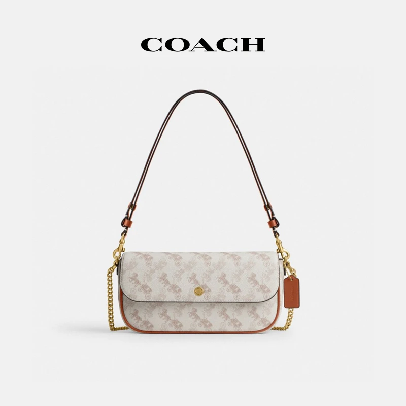 【新品】COACH/蔻驰 女士时尚马车图案印花BROOK翻盖链带包