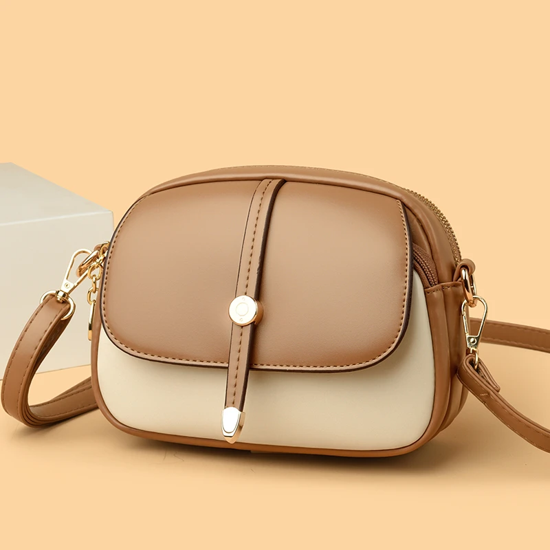 正品玫瑰袋鼠皮包斜挎包新款春季百搭款休闲中年单肩包大气妈妈包