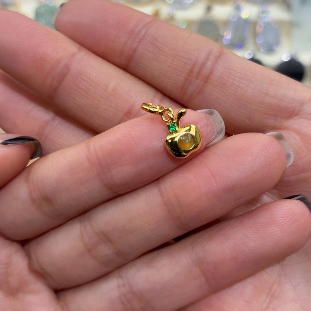 翡翠银S925镶嵌颈饰滴流
