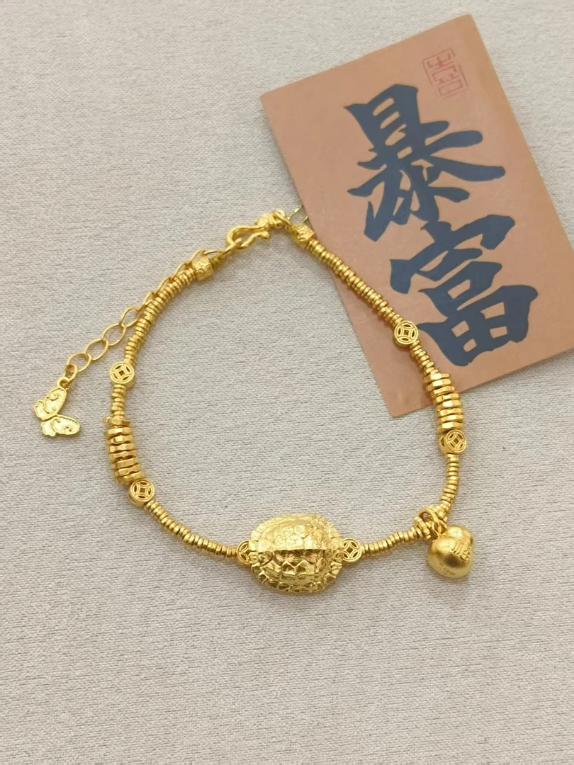 足金古法富甲天下葫芦盘缠串手链