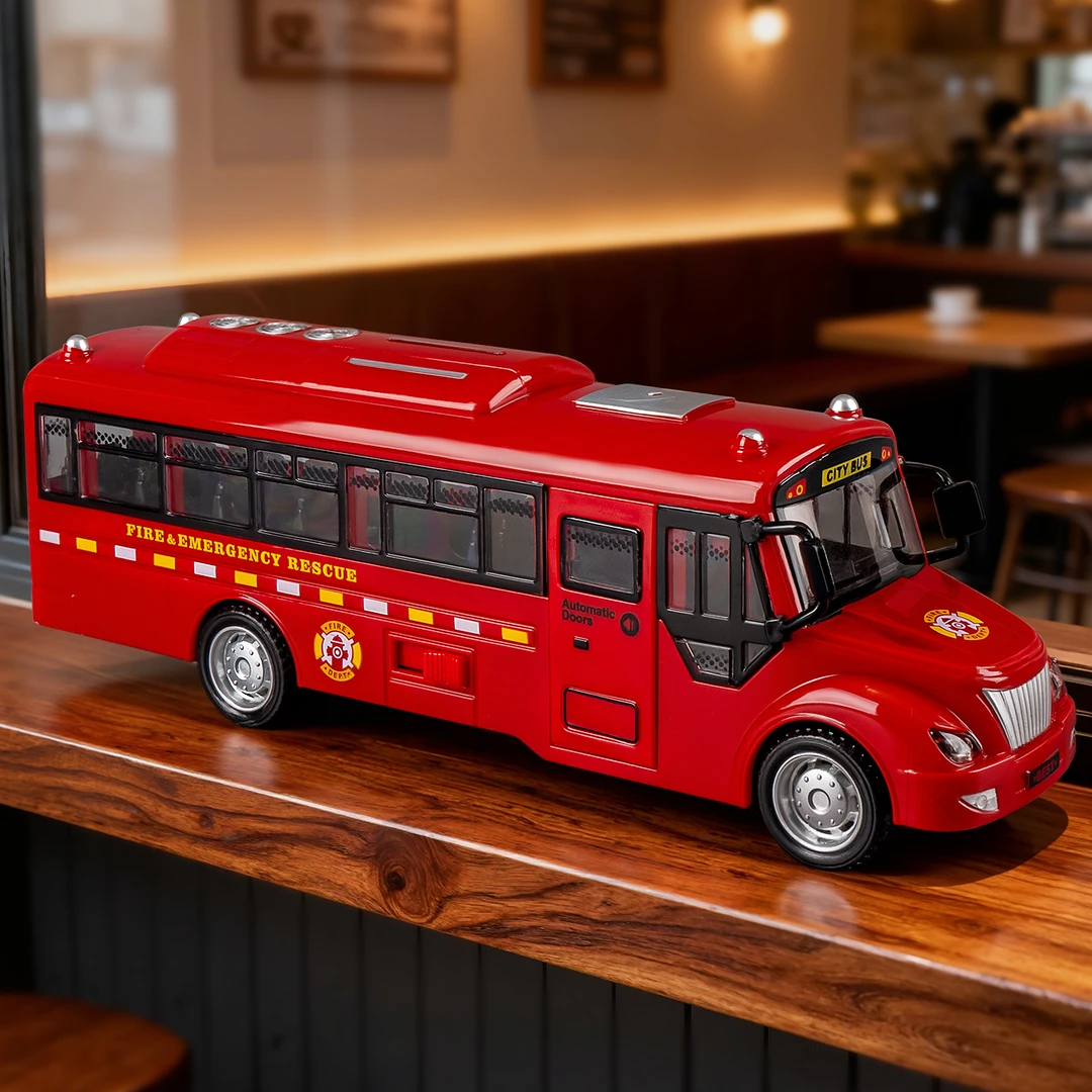 新款儿童仿真巴士玩具校车公交车仿真宝宝警车模型3-6岁儿童玩具