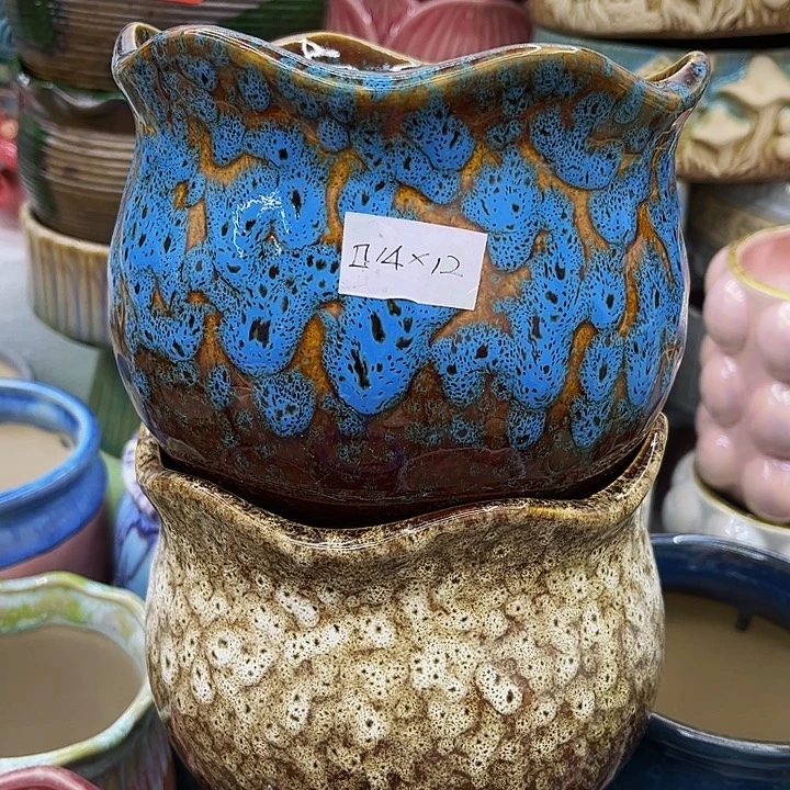 多肉绿植陶瓷花盆9.9包邮，有孔