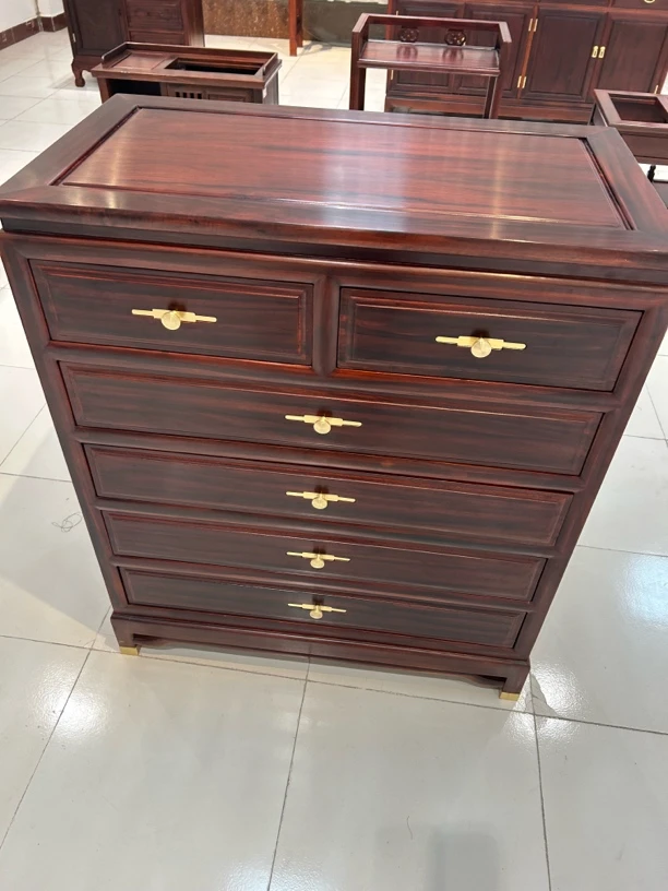 南美酸枝木五斗柜素面款收纳柜储物柜柜子实木家具新中式家用红木