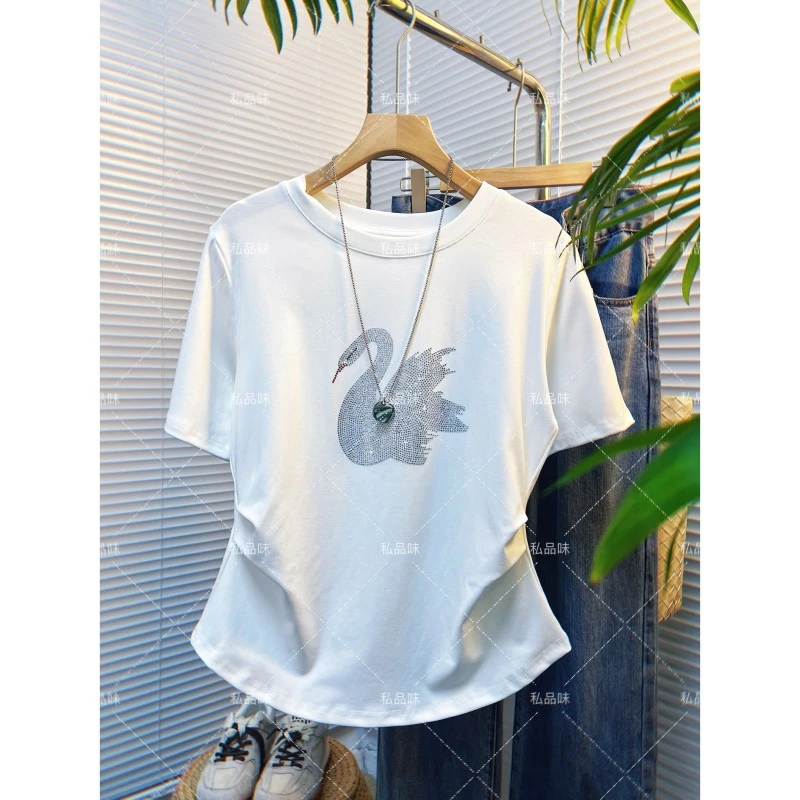 2025夏新款烫钻T恤女 T9012