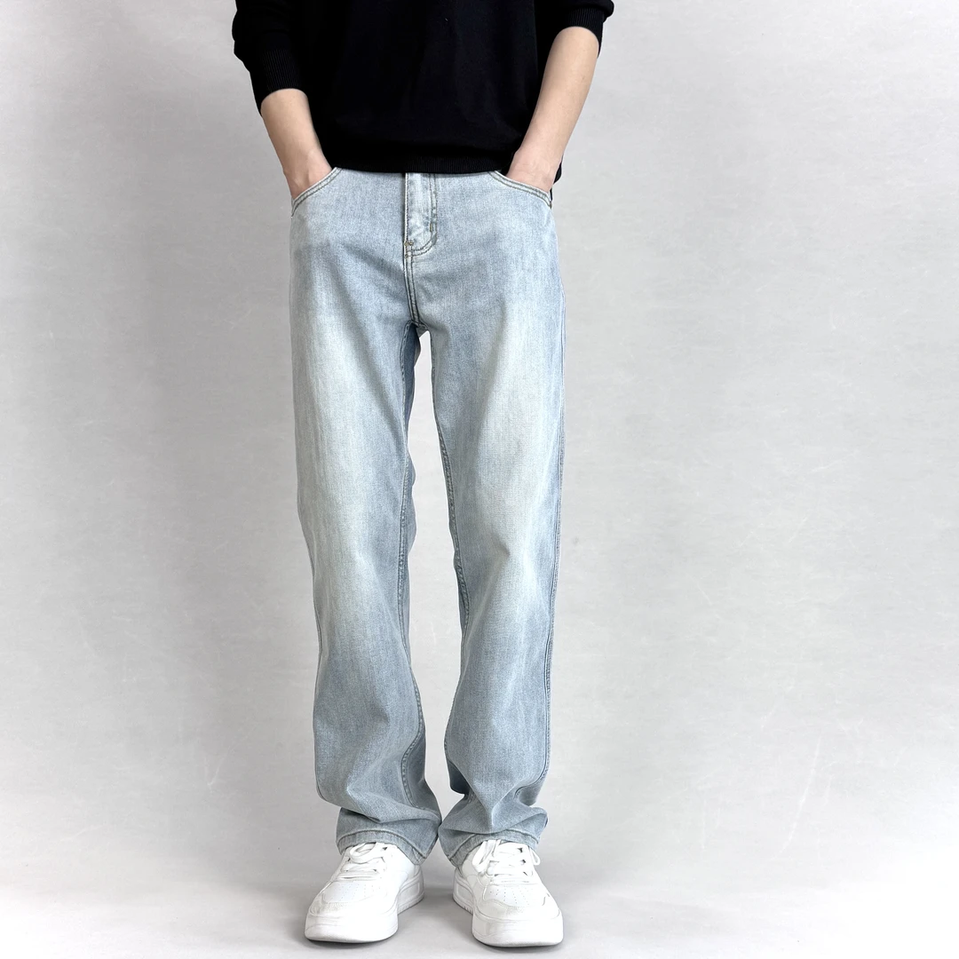【标准宽松直筒】弹力春夏薄款轻柔软牛仔裤男款经典水洗复古堆积感