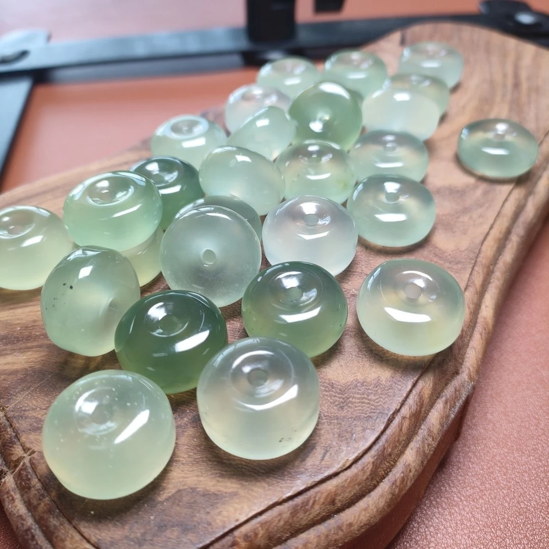 《集团福利》天然A货冰绿平安扣多样性发其一XL''