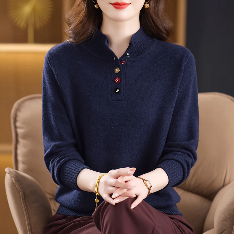 哥弟阿玛施正新款套头羊毛衫女时尚羊绒针织衫上衣针织毛衣打底衫