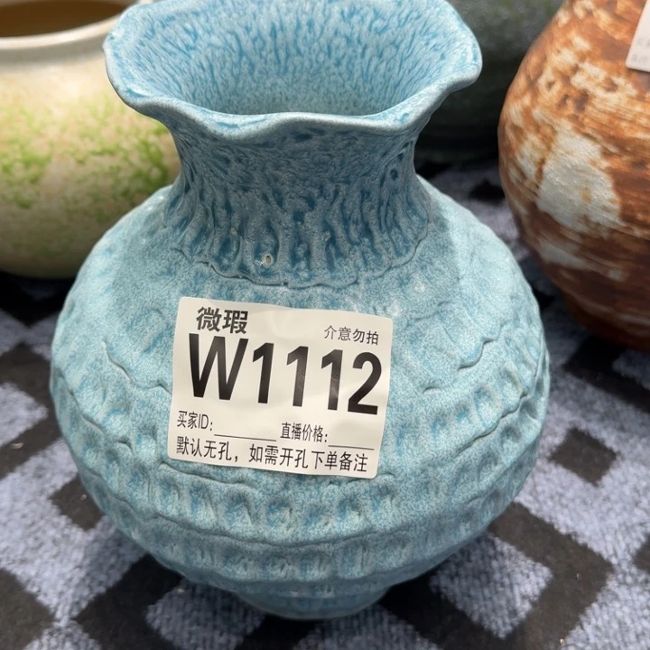 摆件景德镇高温花器编码1112高30口8默认无孔