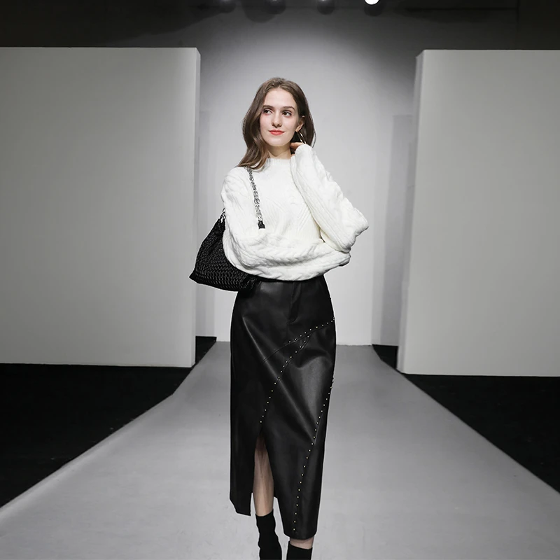 秋冬季新款宽松加厚针织毛衣纯色上衣ZS2040A