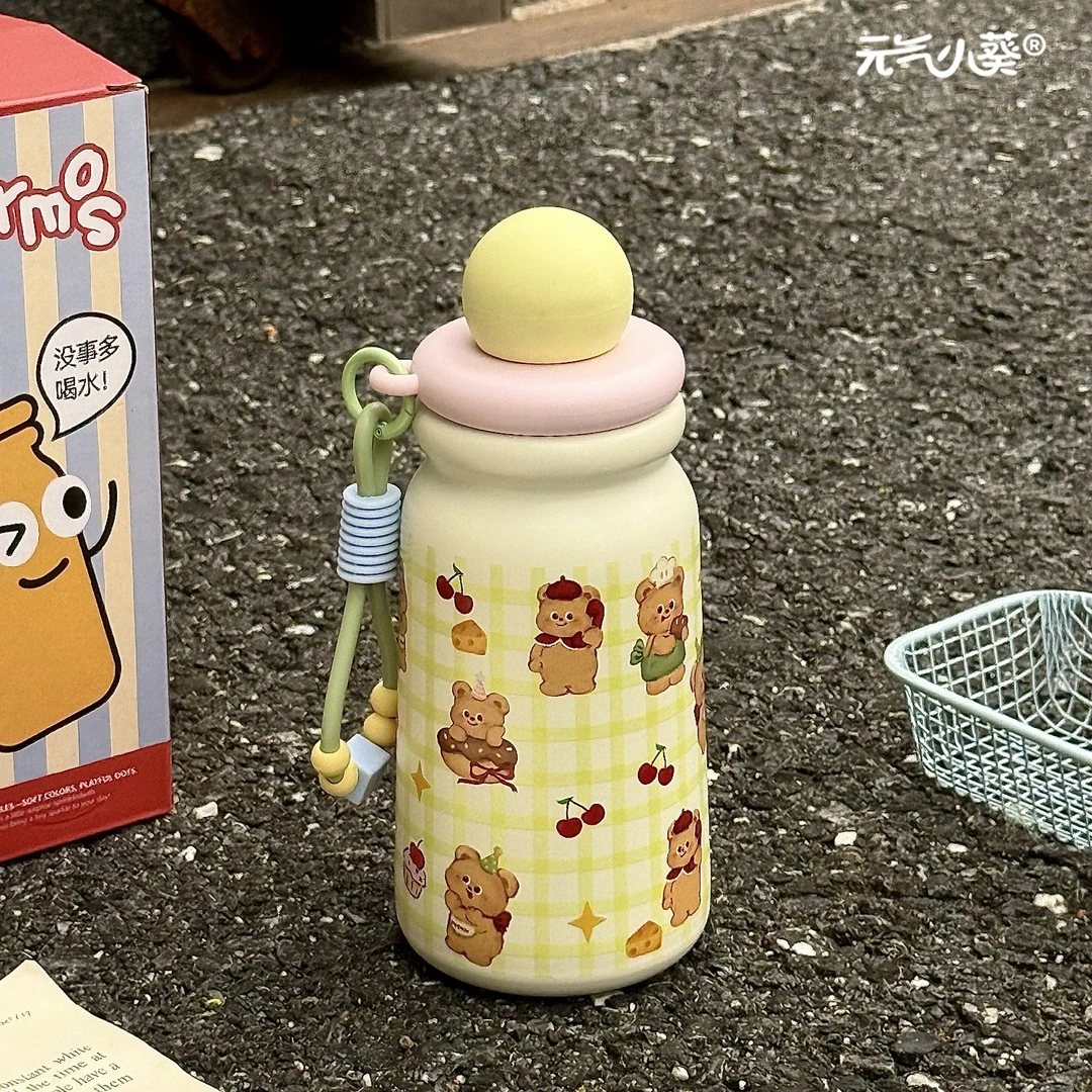 新款女生卡通可爱保温杯高颜值学生水杯316不锈钢便携可爱吸管杯