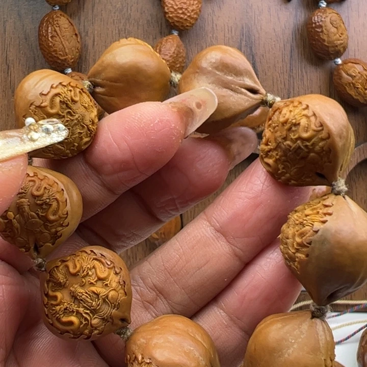 橄榄核手串/手链2.1水晶核龙财神