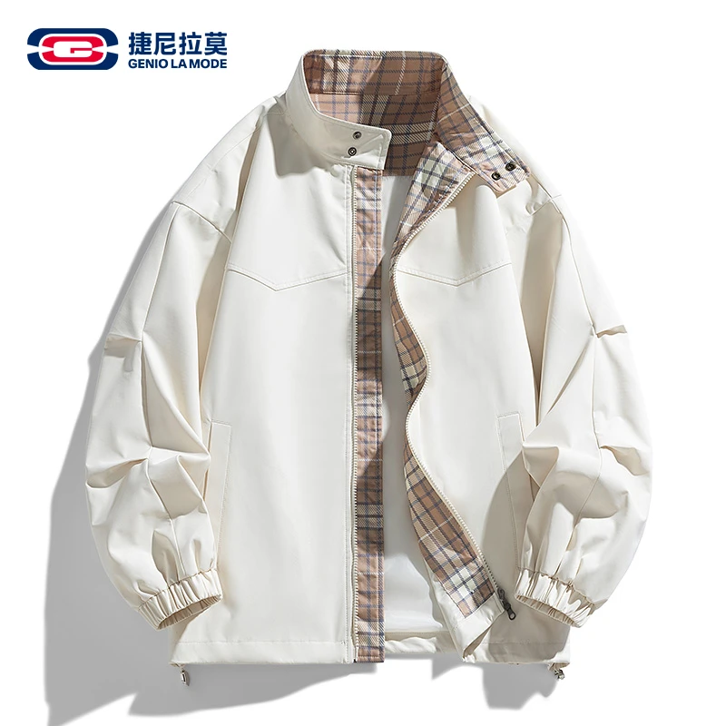 【敖瑞鹏代言】【赠小卡】拼接立领夹克男春秋季潮牌宽松情侣夹克外套