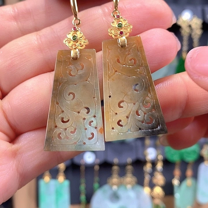 翡翠未镶嵌耳饰翡翠