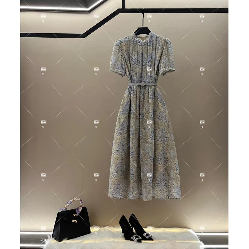 春夏设计师夏季显瘦优雅时尚气质轻奢连衣裙 GS-57202