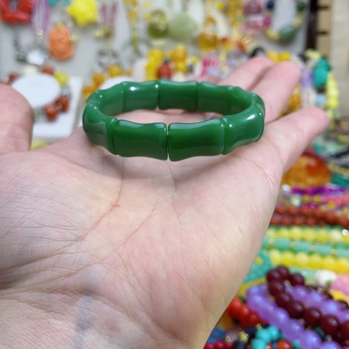 32号竹节绿色手串