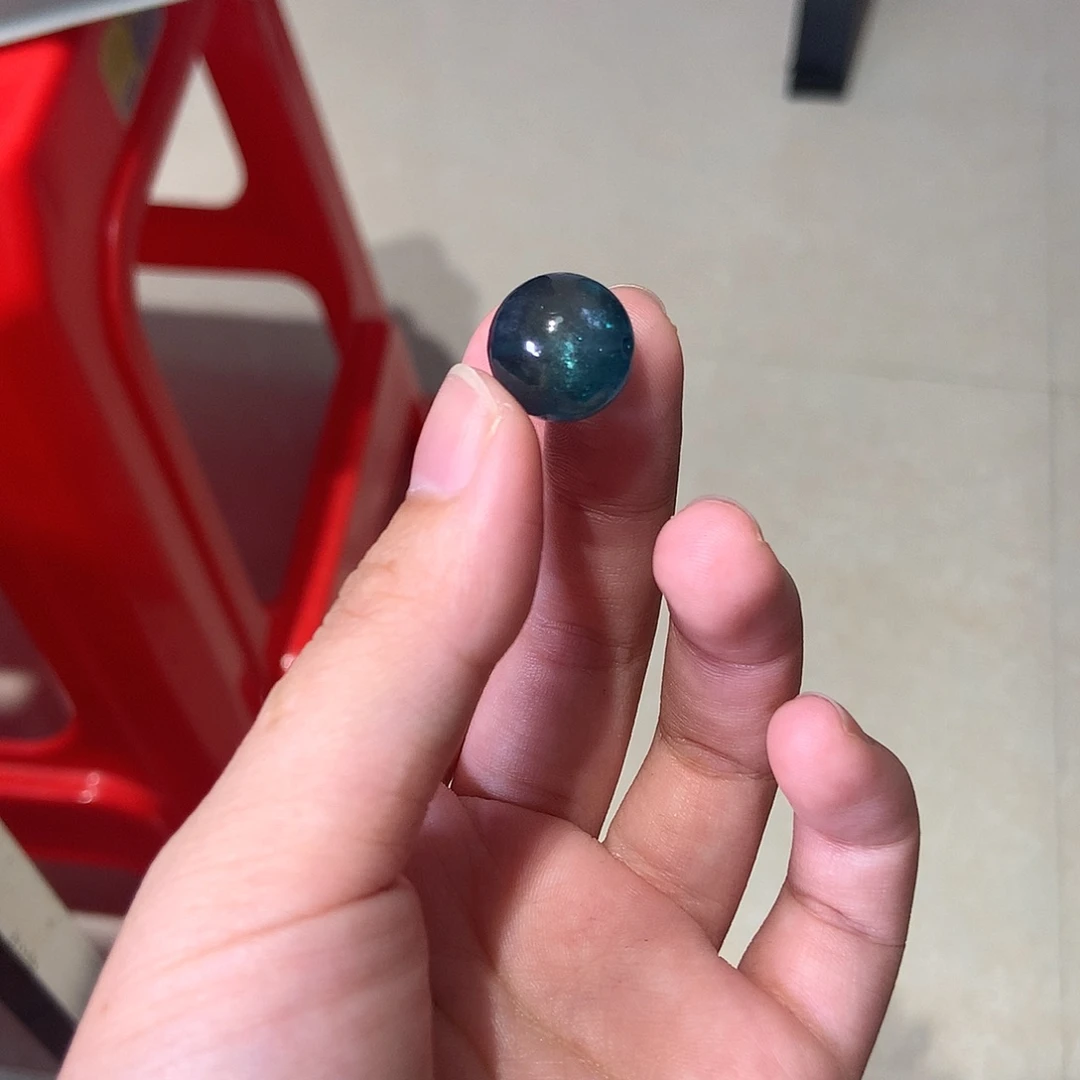 未镶嵌手串水晶魔鬼绿海蓝宝单珠14mm220元（微瑕）