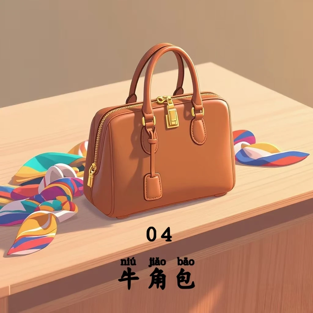 04黄牛角>>手工打造真皮女士百搭新款挎拎两用皮包