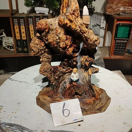 淡***风泥塑6北沉香琥珀木天然造型山水摆件
