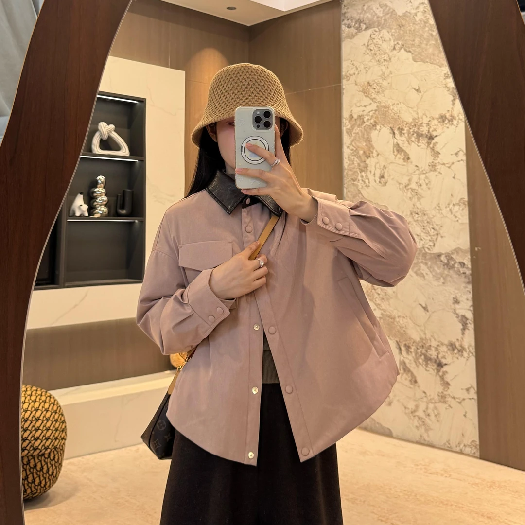 宿慕SUMU女款皮领拼接90鹅绒服9-30冬款2025新 时尚羽绒服外套025