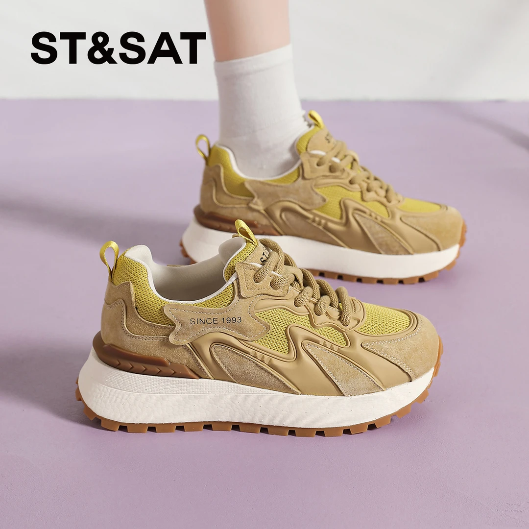 星期六厚底德训鞋女2025新款秋冬爆款阿甘运动鞋复古显脚小老爹鞋