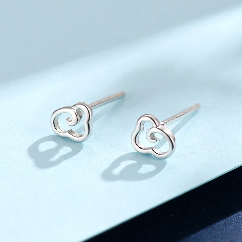 足银耳饰 足银云朵耳钉#HD