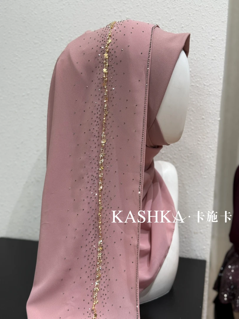 M夏季新品水晶链条绕巾