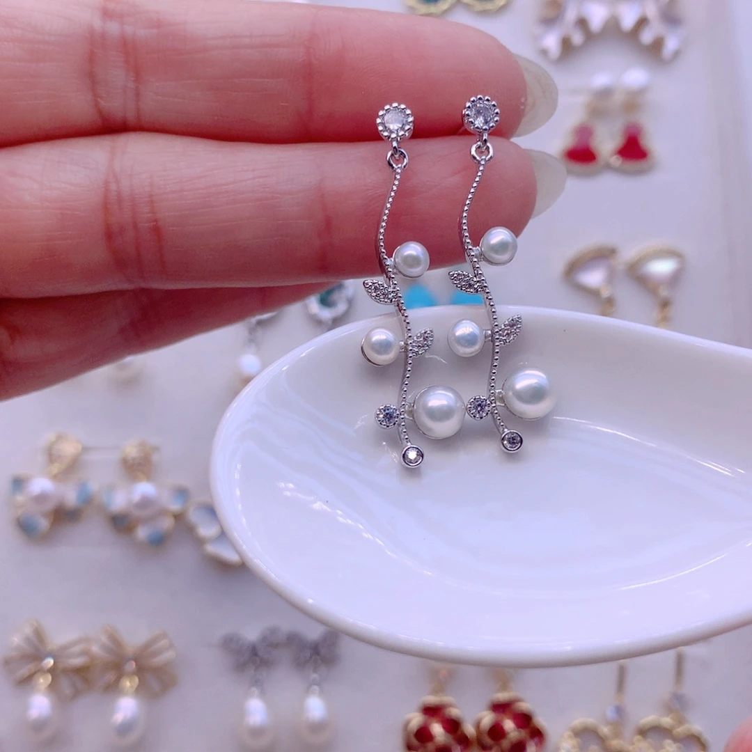 耳饰合金淡水珍珠