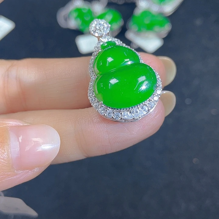 翡翠银S925镶嵌吊坠(不含链)