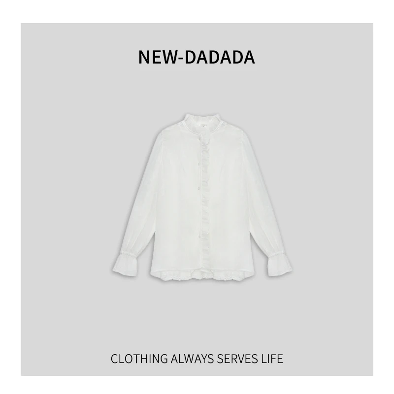 清清利达NEADADA法式蕾丝衬衣女喇叭袖独特绝美高级感衬衫TL1626