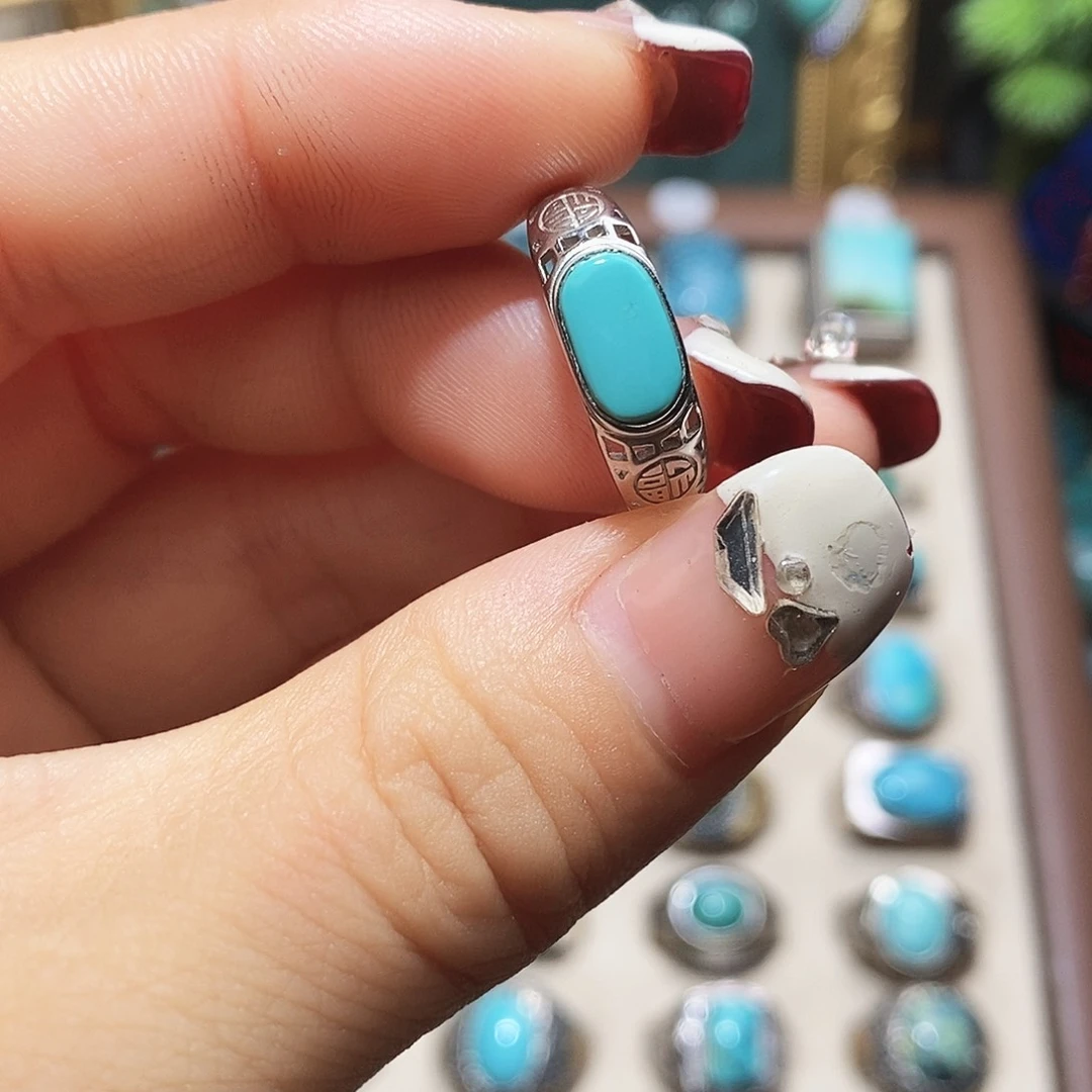 绿松石银S925镶嵌颈饰