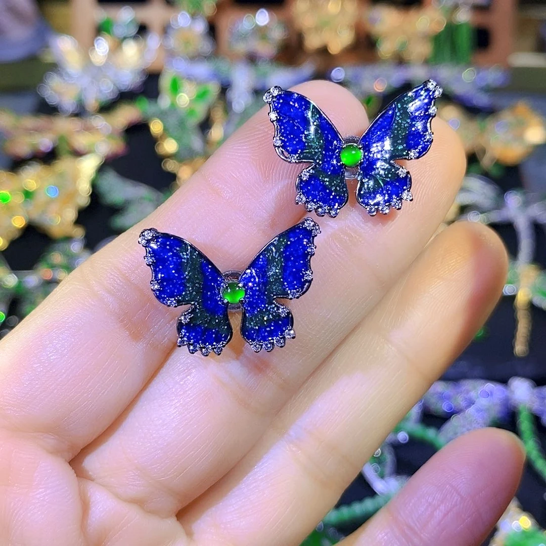 颈饰银S925镶嵌翡翠