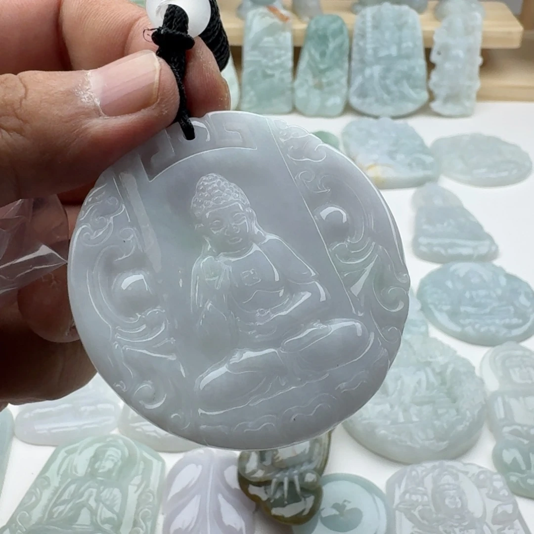 云***店颈饰未镶嵌翡翠天然缅甸A货翡翠